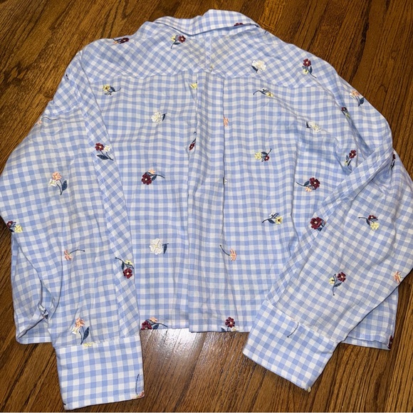 KOCH checkered cropped button down shirt with flowers | medium - Picture 4 of 4